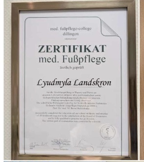 Zertifikat von Lyudmyla Landskron, Fuss Balance